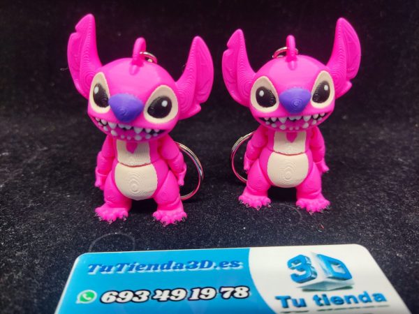 Llavero Articulado de Stitch Rosa