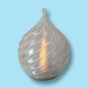 Bola de Navidad espiral con vela transparente