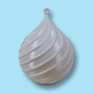 Bola de Navidad espiral con vela blanca