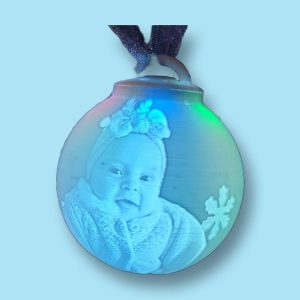 Bola de Navidad con foto litofanía (Luz RGB con mando)