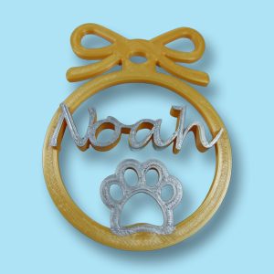 Bola de Navidad personalizada plana Mascota (perro)