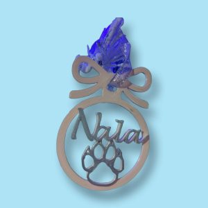 Bola de Navidad plana mascota (gato)