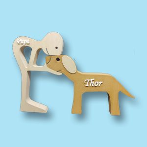 Figura Decorativa Hombre y Mascota