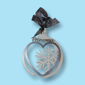 Bola de Navidad Plana Corazón