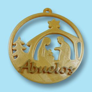 Bola de Navidad personalizada plana Pesebre