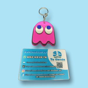 Llavero Pacman fantasma Rosa