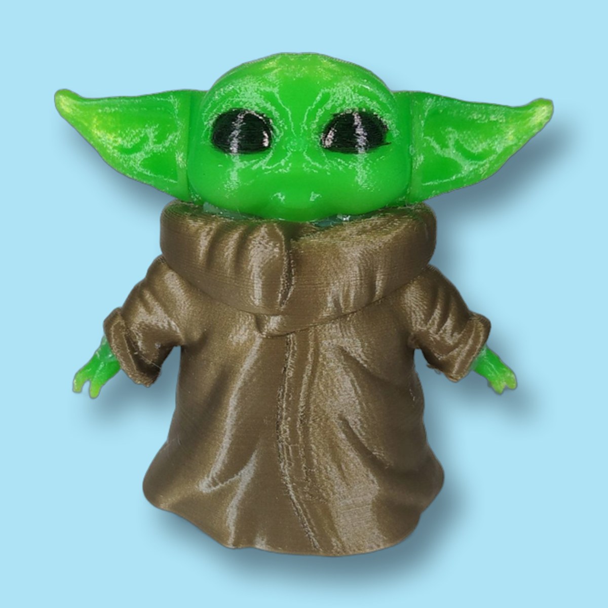 Figura de baby Yoda en 2 colores