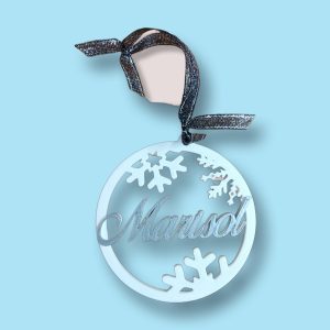 Bola de Navidad personalizada plana copos de nieve