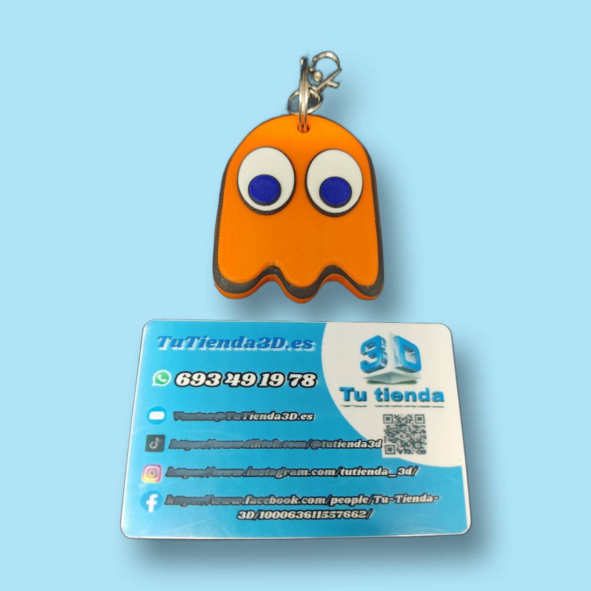 Llavero Pacman fantasma Naranja