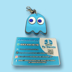 Llavero Pacman fantasma azul