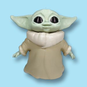 Figura Baby Yoda pintada a mano