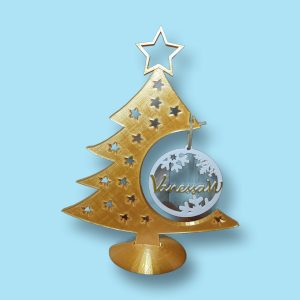 Árbol de Navidad plano con bola personalizada
